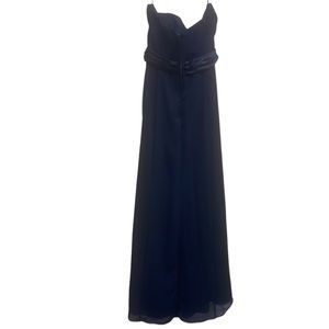 Bridesmaid Prom Or Formal Sleeveless Ruffled Maxi Dress Black Size 12